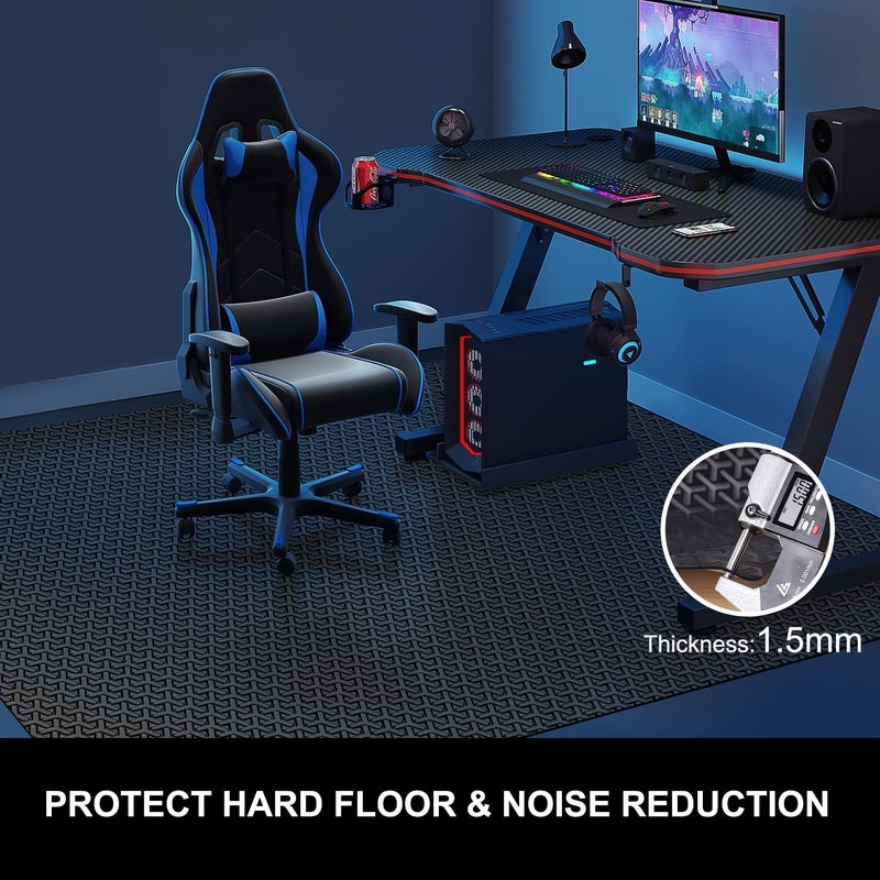 FURKIT Office Chair Mat for Hard Floor, 30"x48" Anti-Slip Waterproof Computer Chair Mat, Unique Y-Shaped Pattern Floor Protector Rug for Rolling Chairs, PVC Durable Desk Floor Mat for Work, Home, Gaming - Image 5